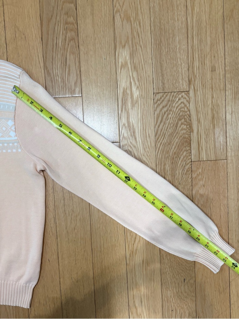 RARE Vintage LACOSTE Archival Jacquard Boatneck Sweater - Peach 100% Cotton - Picture 7 of 9